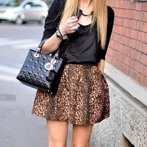 Леопардовая юбка. Шикарный вид и сексуальность